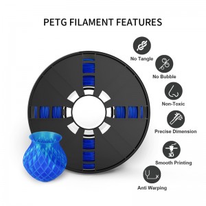 PETG filament 1.75 Blue kwa 3D yosindikiza