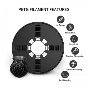 PETG 3D printing material Kulay itim