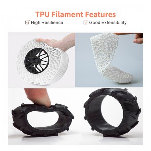 TPU filament 1,75 mm for 3D-utskrift Hvit