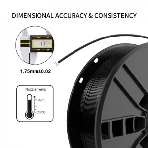 Torwell ABS Filament 1.75mm၊ အနက်ရောင်၊ ABS 1kg Spool၊ FDM 3D ပရင်တာအများစုနှင့် အံကိုက်