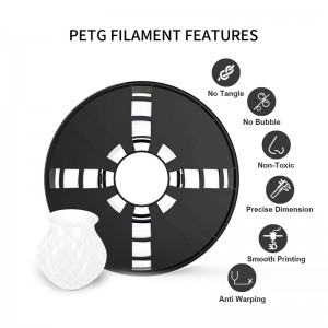 1,75 mm-es fehér PETG filament 3D nyomtatáshoz