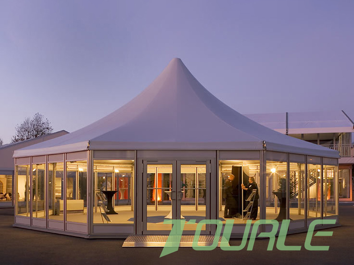 Tenda laterale con copertura in PVC e telaio in lega di alluminio per matrimoni, ricevimenti, ristoranti, ecc