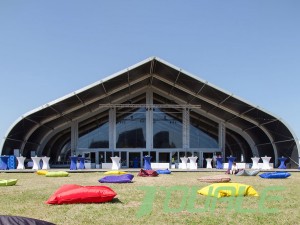 Alumīnija rāmja TFS telts persiku formas telts izliekuma telts kāzu restorānam baznīcas izstāde Sports un pasākumi