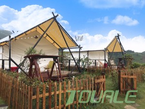 Oxford stof off white glamping safaritent