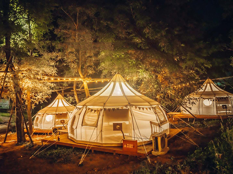 Tenda glamping fabbrica tenda hotel tenda casa tela di cotone resort tenda stella di loto