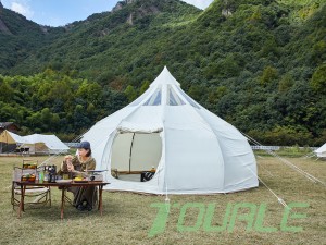 Луксузни шатори Хотелско одморалиште Glamping Factory Прилагодена големина Glamping Памук платно шатор Lotus Belle шатор 6m