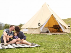 Goede kwaliteit bruiloft luifel opvouwbare glamping bell pagode camping strandtent