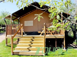 Wooden Pole Safari Lodge Cabin House Tent para sa Camp Hotel