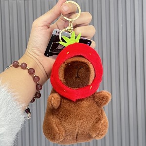 Kapibala plīša lelle radošs atslēgu piekariņa kulons lelle maza dāvana mīļš mājdzīvnieku rotaļlietu kulons