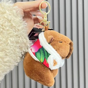 Boneca de felpa de Kapibala, chaveiro creativo colgante boneca, regalo pequeno, bonito colgante de xoguete animal para mascotas