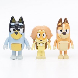 Set Blueys And The Bingo Friends dengan Set Mainan PVC Bandit Sendi Bergerak Figur Aksi