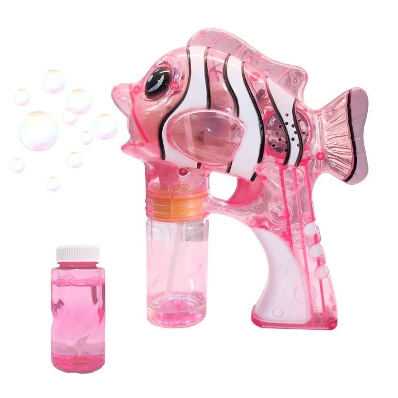 ʻO Chow Dudu Bubble Toy GF6214A Electric Transparent Clown Fish Bubble Gun me ka māmā a me ke mele