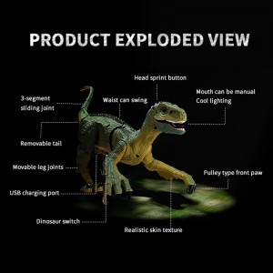 Динозавър Rc Raptor със симулирано ходене