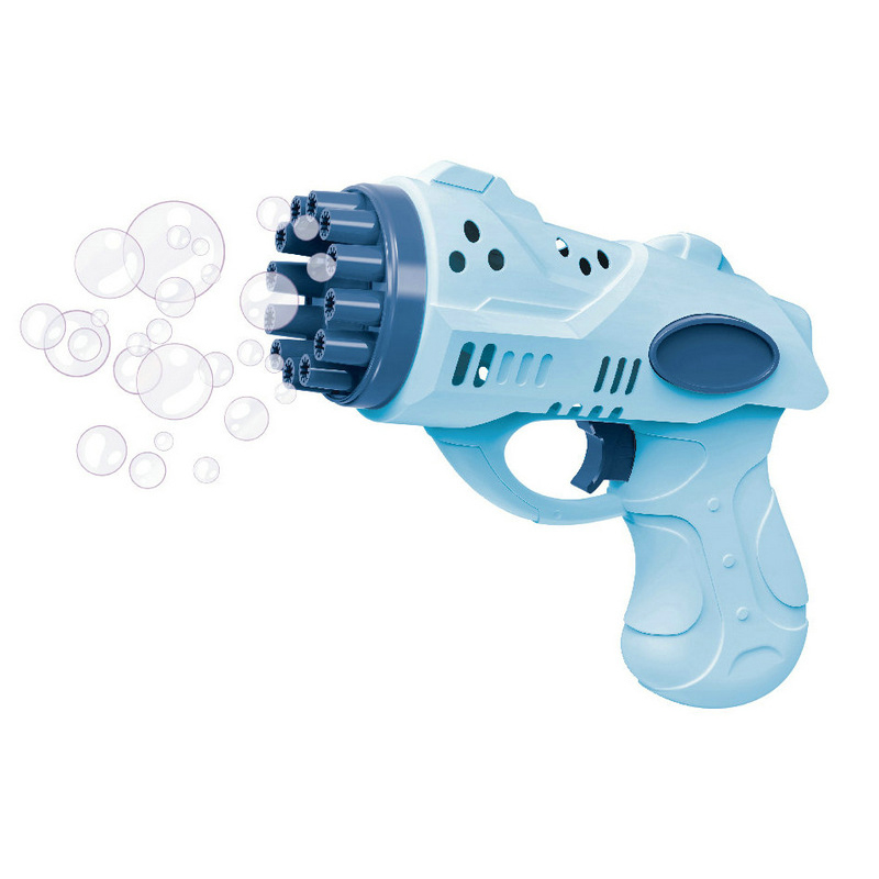 Chow Dudu burbulinis žaislas GF6286 mielas elektrinis 12 skylių burbulinis pistoletas mėlynas/rožinis