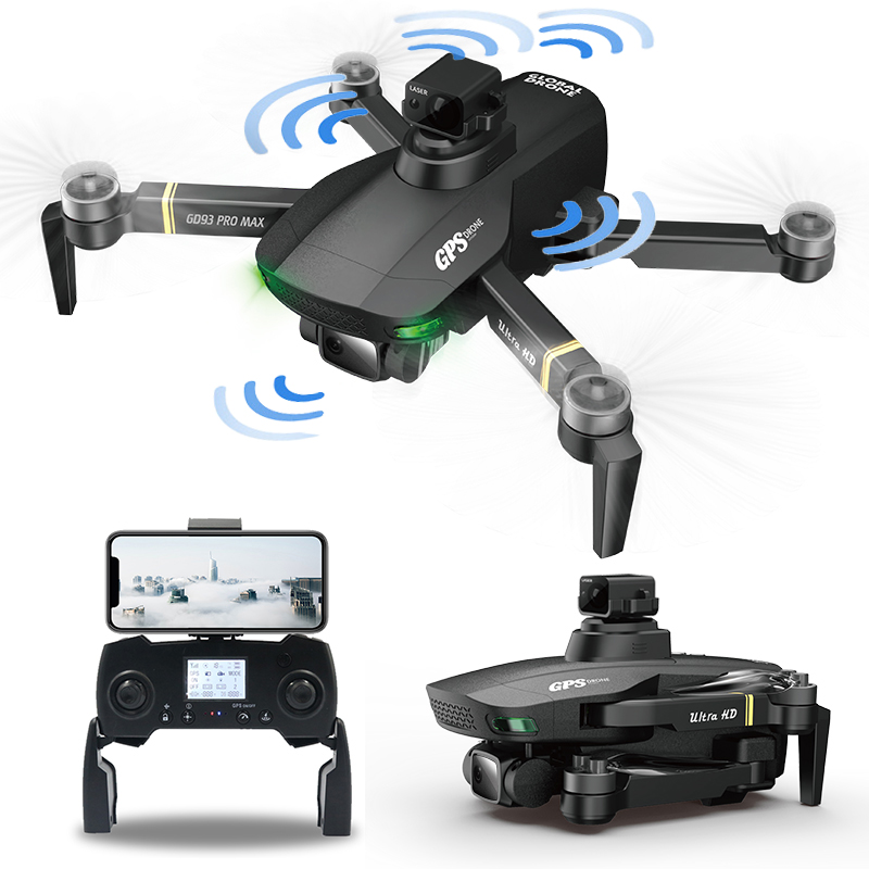 Global Drone GD93 Pro Max 720 дараҷаи лазерӣ пешгирӣ аз монеаҳои GPS Drone