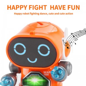 Chow Dudu B/O Robot enina tongotra miaraka amin'ny hazavana sy mozika