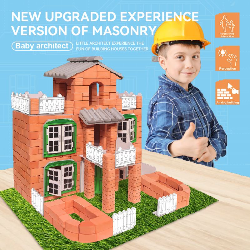 2023 Noves joguines educatives de bricolatge Joc de construcció de maons d'or 3D Mini Mansion