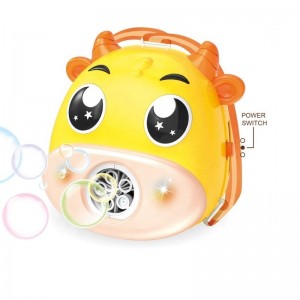 Chow Dudu Bubble Toy GF6283 Cute Electric Cow Bubble Machine boorsada dhabarka oo leh Iftiin & Muusig