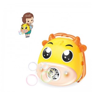 Chow Dudu Bubble Toy GF6283 ቆንጆ የኤሌክትሪክ ላም አረፋ ማሽን ቦርሳ ከብርሃን እና ሙዚቃ ጋር