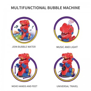 Global Funhood B/O Machine à bulles universelle avec lumière et musique en forme de dinosaure