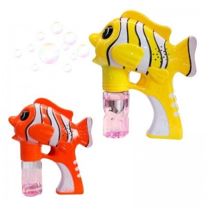 චව් ඩුඩු බබල් ටොයි GF6214 Electric Clown Fish Bubble Gun with Light & Music