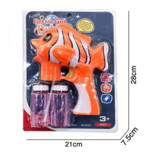 Chow Dudu Bubble Toy GF6214 Electric Clown Fish Bubble Armë me dritë dhe muzikë