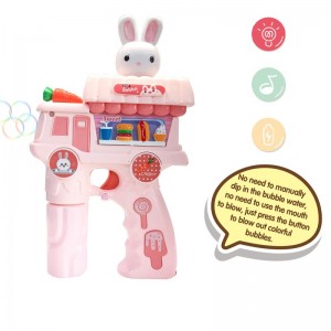 Chow Dudu Bubble Toy GF6278 Pistola de bombolles de cotxe de postres de conill elèctric amb llum i música