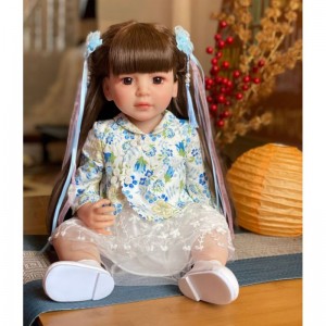 다시 태어난 아기 인형 실리콘 귀여운 부드러운 아기 인형 패션 비비 다시 태어난 인형 55cm 소녀를위한 아기 장난감
