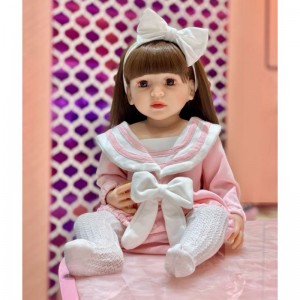 Boneka Bayi Terlahir Kembali Boneka Bayi Lembut Lucu Silikon Boneka Bebe Reborn Modis Mainan Bayi 55Cm untuk Anak Perempuan