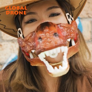 Global Drone GF-K5 Dinosaur Mask ជាមួយនឹងការផ្លាស់ប្តូរសំឡេងបាញ់ពន្លឺ