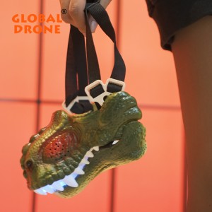 Global Drone GF-K5 Máscara de dinosaurio con rociadores de luz cambios de voz