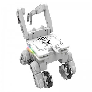 Global Drone GF11637 Putih Remote Control Space Robot Dog karo Layar LCD RGB Light Musik Nyenengake lan Mode Crita