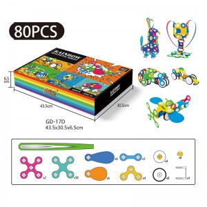 Chow Dudu Rainbow Magnetic Sheets Membina Set Mainan 16/48/80 PCS