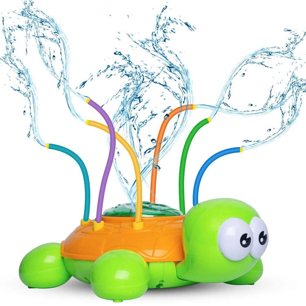 Yaz açık su püskürtme oyuncak açık arka bahçe döner su fıskiyesi oyuncak çocuklar sıçrayan dönen sulama spreyi kaplumbağa oyuncak