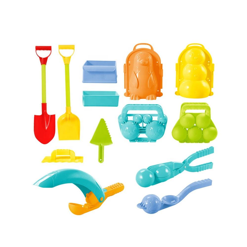 13-teiliges buntes Winterspielzeug-Schneeball-Hersteller-Kit Strandspiel-Sandspielzeug für 2022 Weihnachten Schneeball mit Werkzeugform-Zubehör