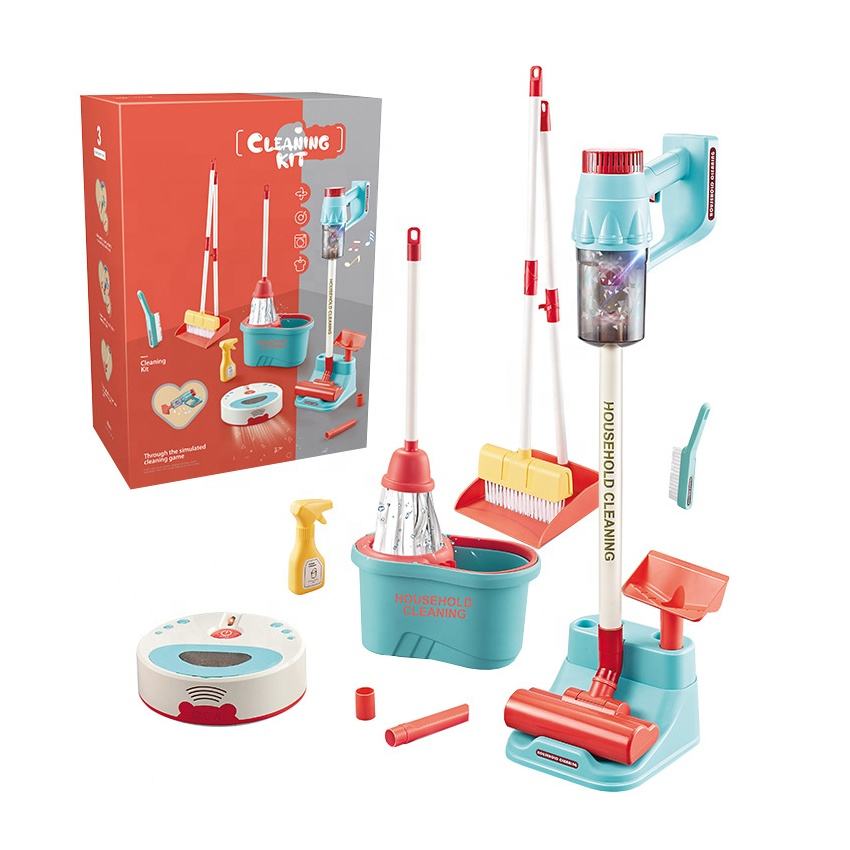 Симулација за децу у затвореном простору претварају се да играју играчку за чишћење домаћинства сет алата за чишћење електрични усисивач играчка за чишћење са лаганом музиком