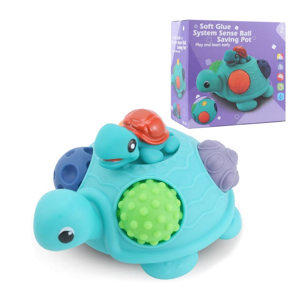 Yumuşak tutkal blokları küçük kaplumbağa sistemi anlamda top tasarrufu pot oyuncakları yumuşak silikon pres topları bebek kumbara oyuncak para tasarrufu