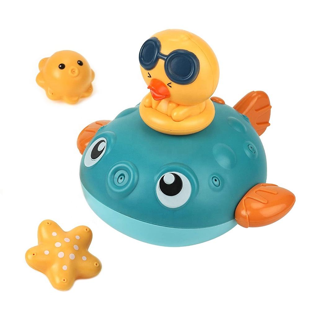3 in1 jaukas mazas zivju vannas rotaļlietas apļveida ūdens izsmidzināšanas spēle peldošas bērnu peldēšanas rotaļlietas ar 3 smidzinātājiem maiņai