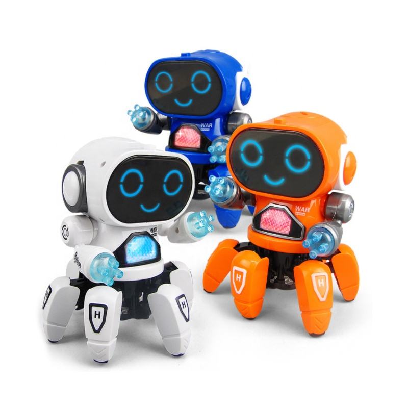 Intelligent electronic robot toy LED colorful flashing light music dancing walking singing robot for kids