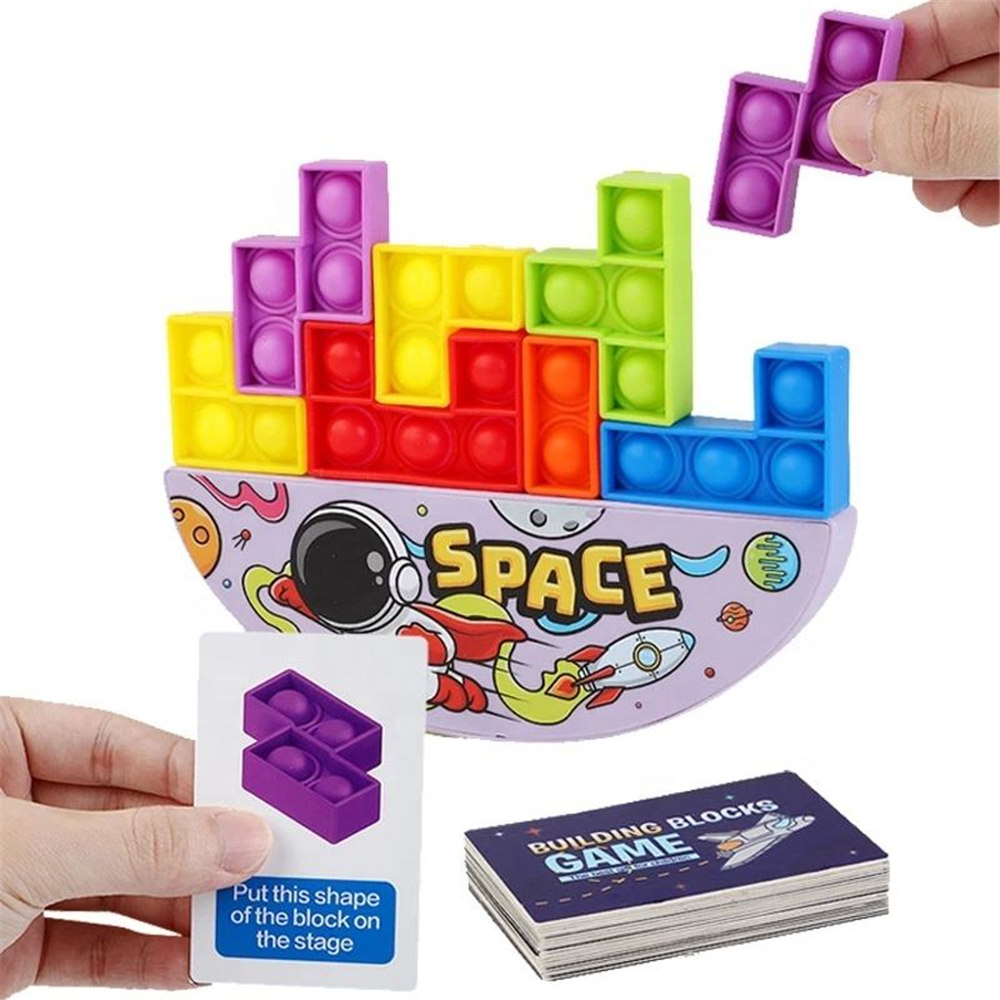 Mahumok nga Silicone Building Blocks Balanse Stacking Game Educational Toy Fidget Press Bubble Stacker Decompression Puzzle Toy