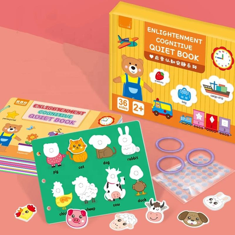 Montessori - Libro ocupado para niños pequeños, actividades de aprendizaje  preescolar, libro silencioso, 32 temas, juguetes educativos para niños de