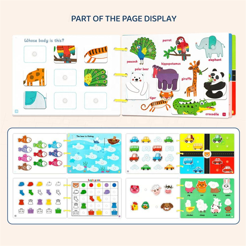 Baby Montessori tichá kniha vzdelávacia hračka moja prvá rušná kniha DIY zhoda puzzle poznanie učenie aktivita lepiaca kniha pre dieťa