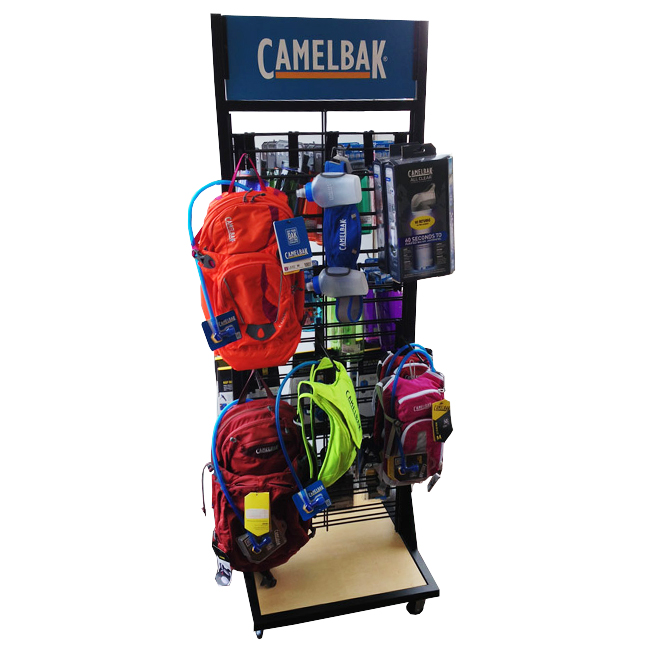 CAMELBAK Advertising Retail Bag Sports Backpack Double Sided Floor Display Rack Fixtures