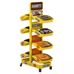FB200 SNICKERS Skittles Candy Snacks Coklat Dua Sisi Logam Rak POS Display Stand