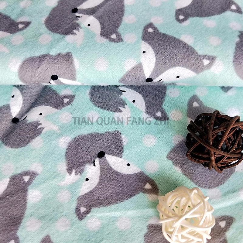 100% Cotton Printed Flannel Fab
