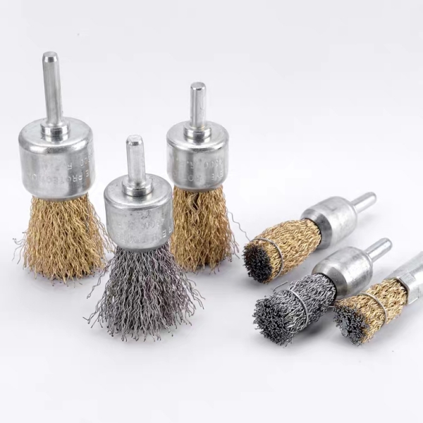 Crimped End Brushes Steel Brass Wire End Brush Wire Brushes Para sa Pagpasinaw Ug Paglimpyo