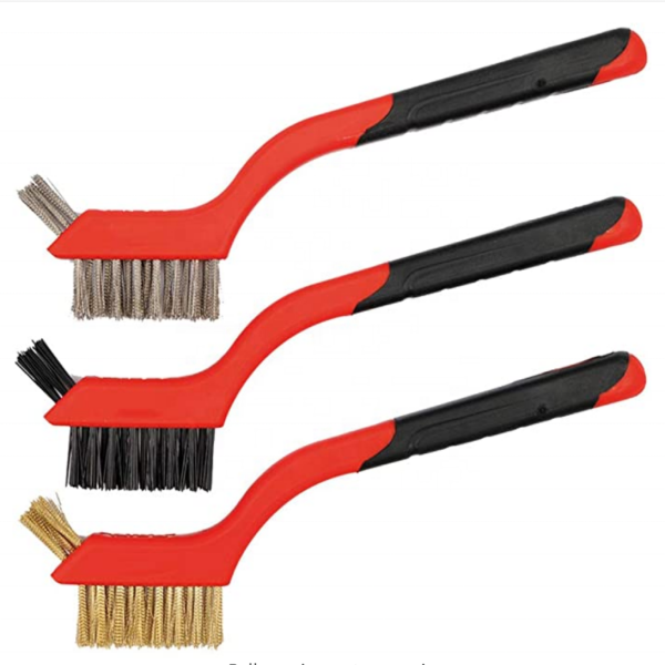 Set di spazzole di pulizia di filu metallicu di 3 pezzi