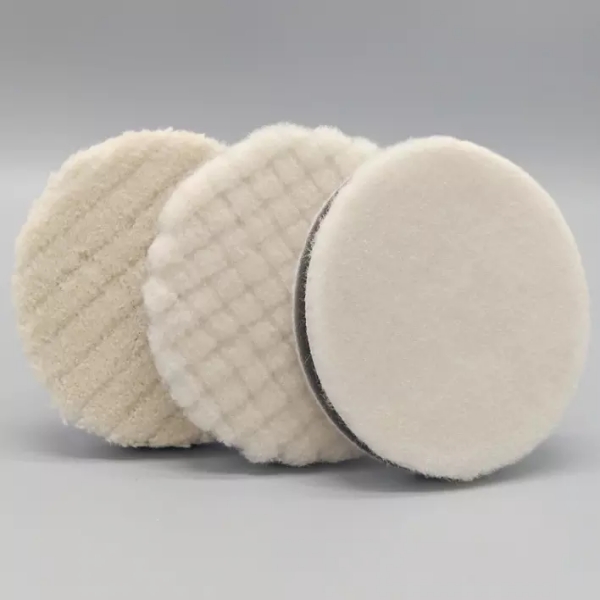 Almofada de polimento de lã natural, estofamento de espuma protetora, corte leve, espuma de polimento de carro, almofada de lã para cuidados com o carro
