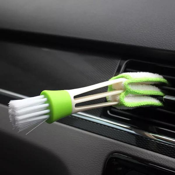 Auto airconditioning outlet boarstel dûbele borstel auto ynterieur stof Auto Cleaning Brush auto gap borstel