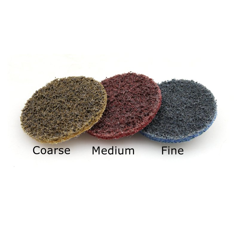 ການແລກປ່ຽນຄວາມຮ້ອນທີ່ດີເລີດ 2 ນິ້ວ Coarse Medium Fine Grit Nylon Non-woven Surface Conditioning Discs